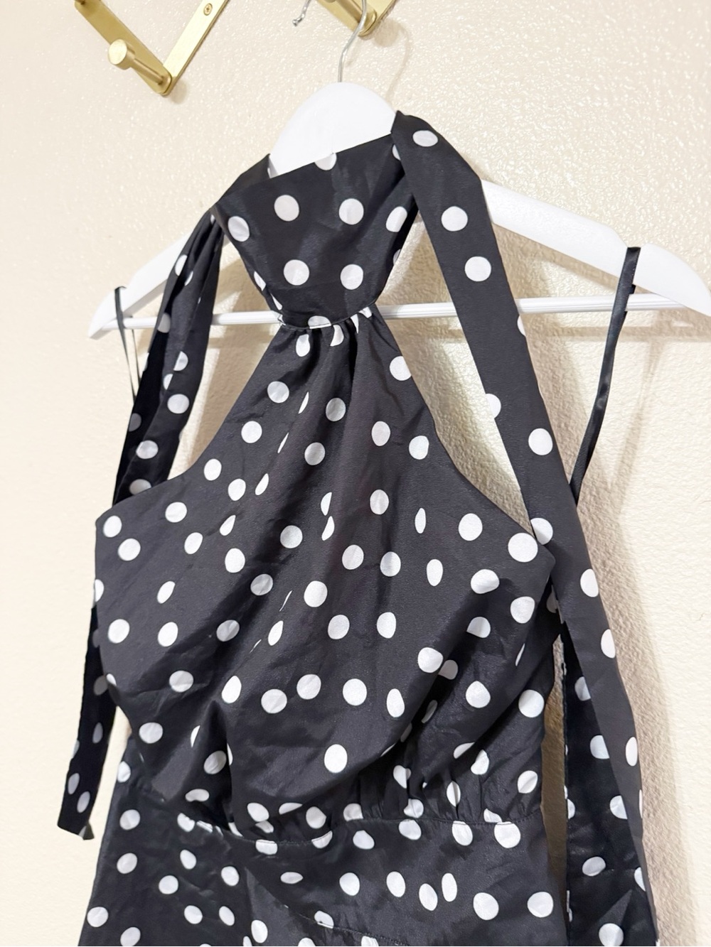 More To Come Brienne Mini Dress in Black & White Polka Dot size Medium - Picture 6 of 10